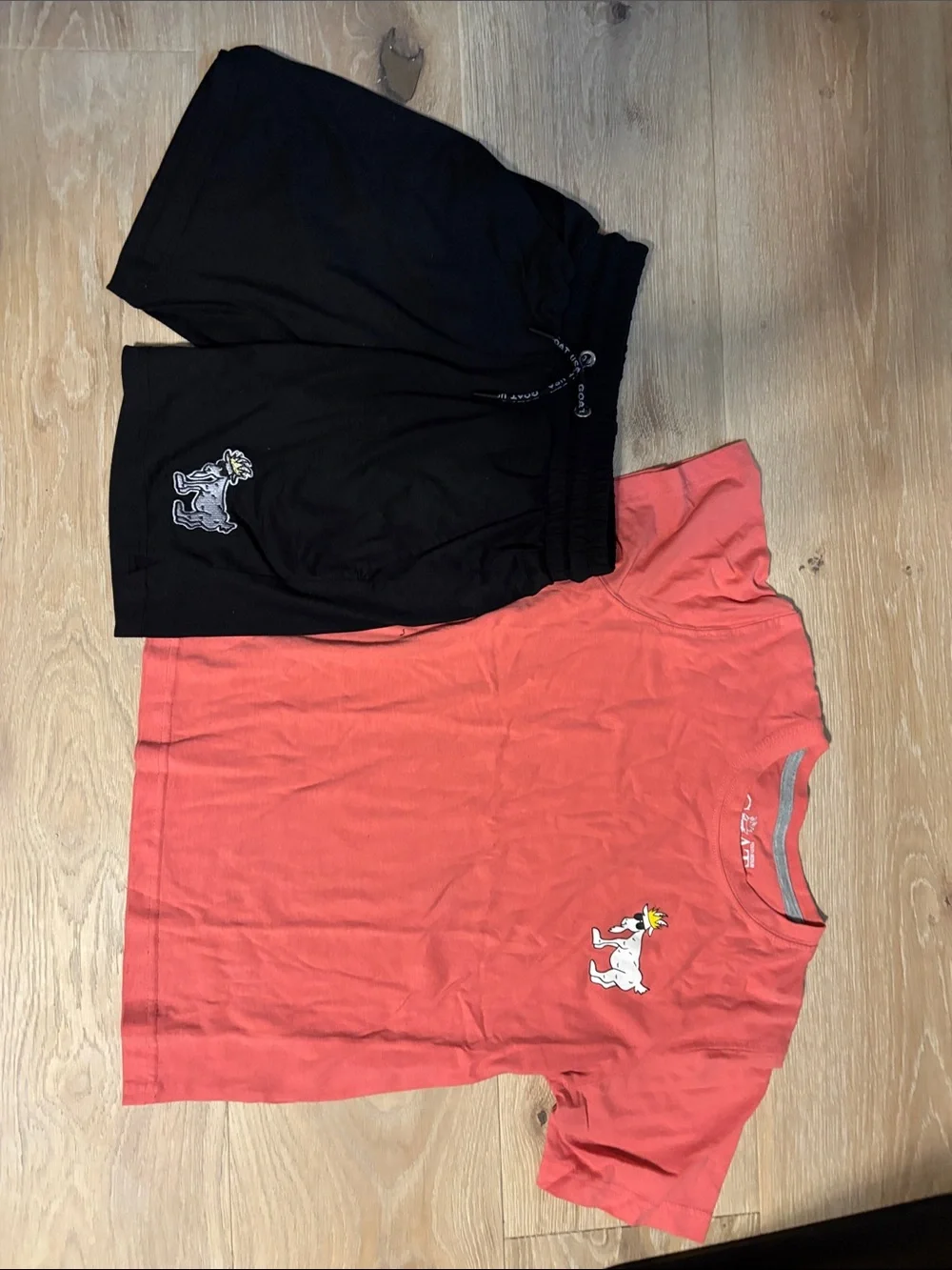 GOAT USA - Coral Grapic Tee and Black Shorts Set With GOAT logo